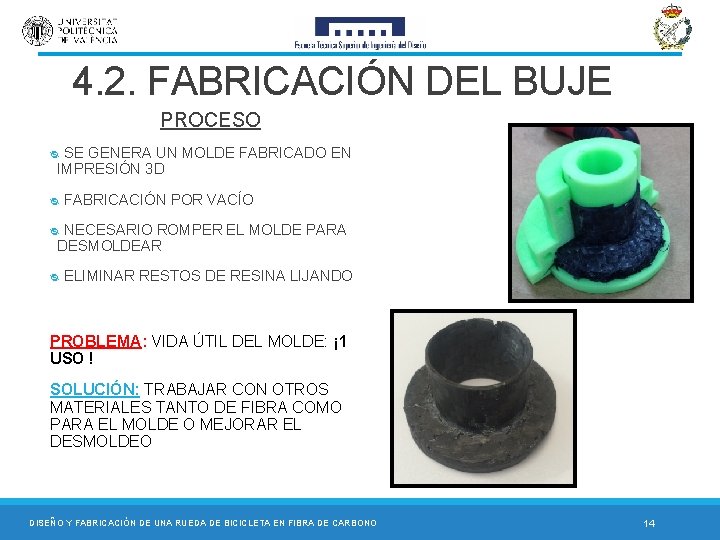 4. 2. FABRICACIÓN DEL BUJE PROCESO ᴓ SE GENERA UN MOLDE FABRICADO EN IMPRESIÓN