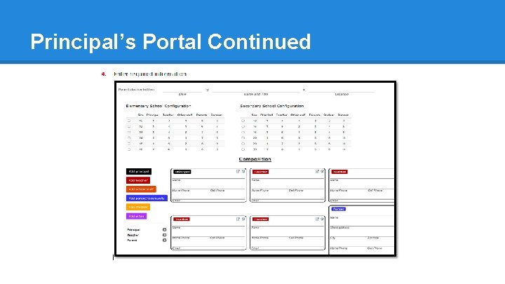 Principal’s Portal Continued 