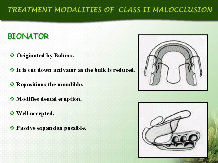 BIONATOR v Originated by Balters. v It is cut down activator as the bulk