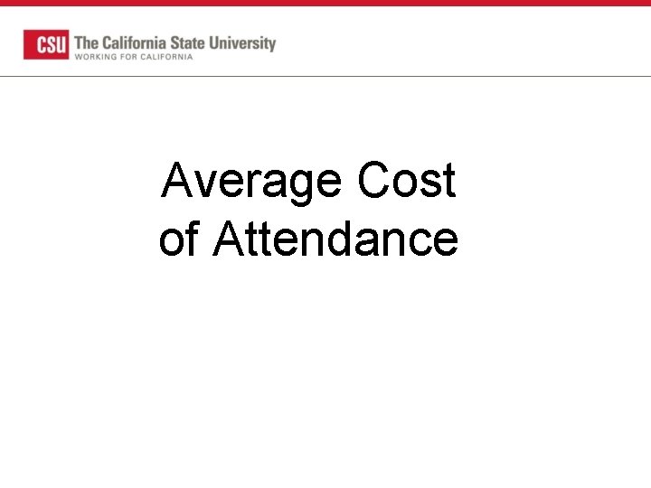 Average Cost of Attendance 