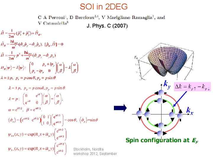 SOI in 2 DEG J. Phys. C (2007) Stockholm, Nordita workshop 2012, September 