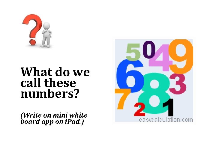 What do we call these numbers? (Write on mini white board app on i.