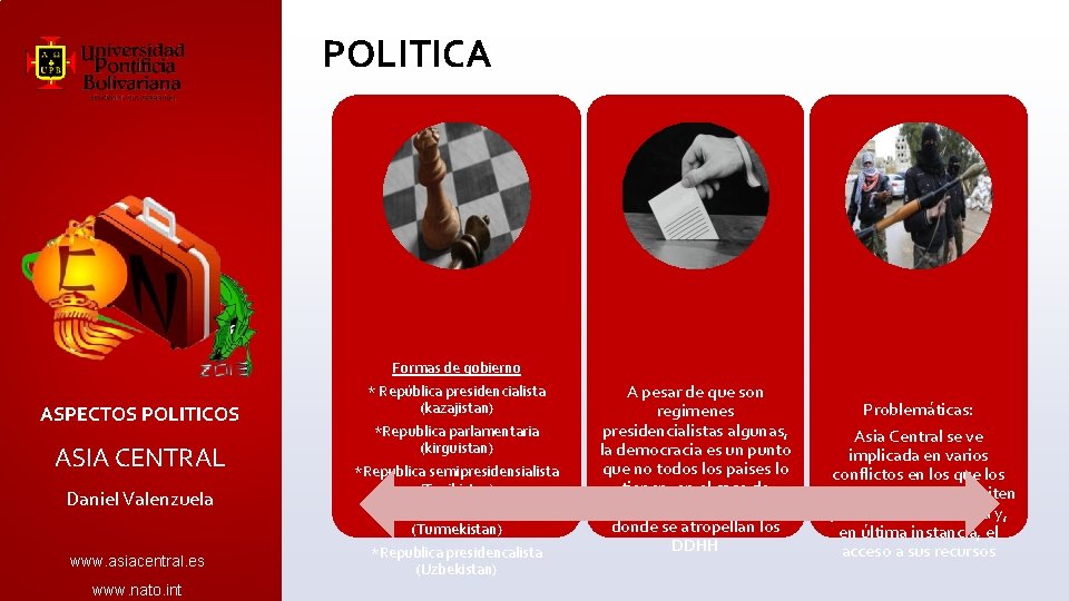 POLITICA. ASPECTOS POLITICOS ASIA CENTRAL Daniel Valenzuela www. asiacentral. es www. nato. int Formas