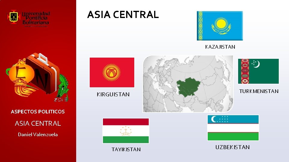 ASIA CENTRAL Este KAZAJISTAN KIRGUISTAN TURKMENISTAN ASPECTOS POLITICOS ASIA CENTRAL Daniel Valenzuela TAYIKISTAN UZBEKISTAN