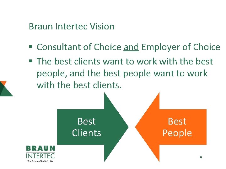 Braun Intertec Vision § Consultant of Choice and Employer of Choice § The best