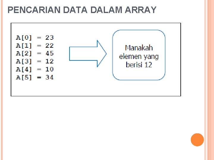 PENCARIAN DATA DALAM ARRAY 