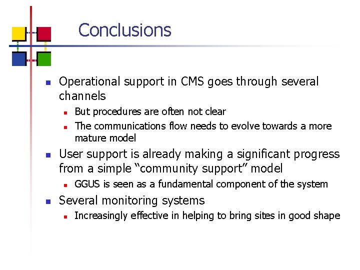 Conclusions n Operational support in CMS goes through several channels n n n User