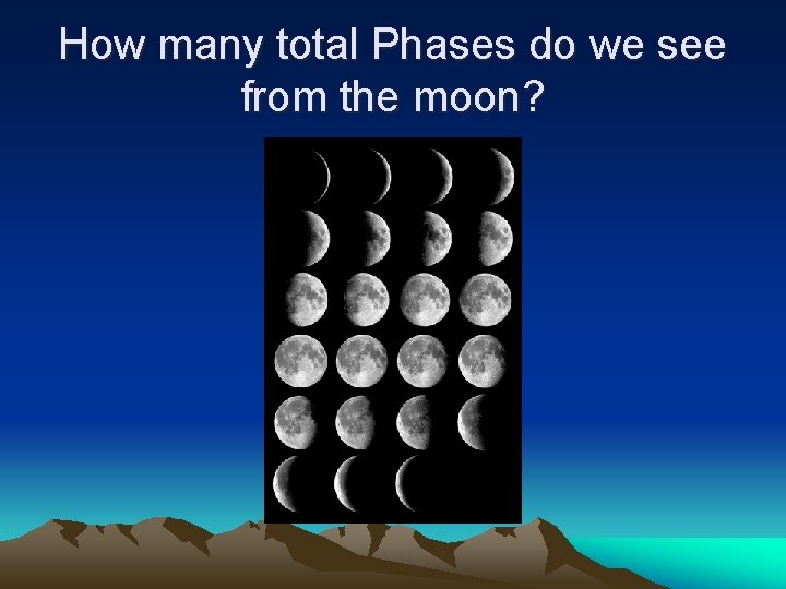 How many total Phases do we see from the moon? 