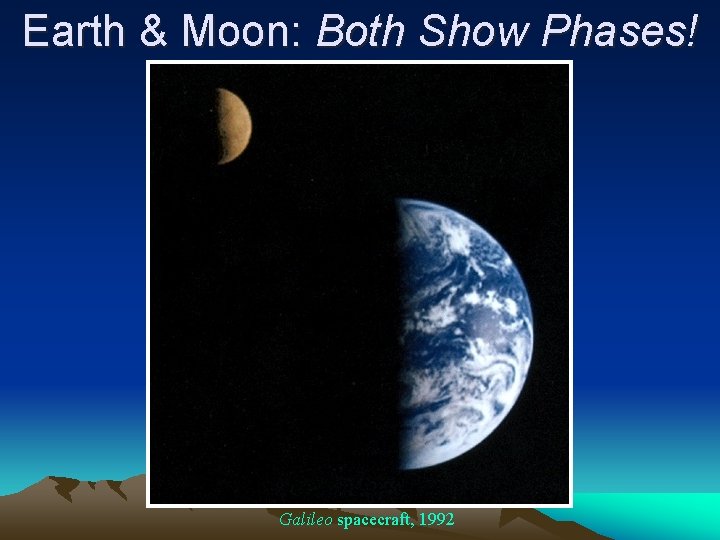 Earth & Moon: Both Show Phases! Galileo spacecraft, 1992 