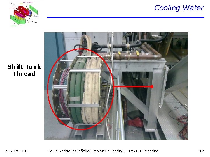 Cooling Water Shift Tank Thread 23/02/2010 David Rodríguez Piñeiro - Mainz University - OLYMPUS