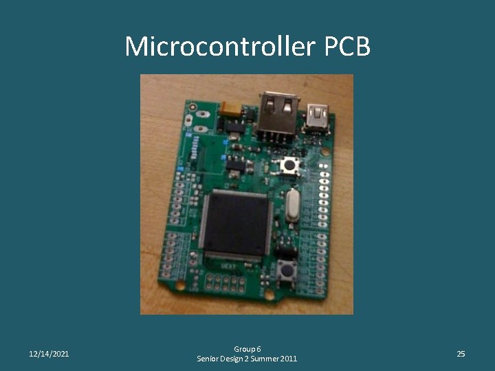 Microcontroller PCB 12/14/2021 Group 6 Senior Design 2 Summer 2011 25 