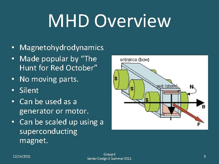 MHD Overview • Magnetohydrodynamics • Made popular by “The Hunt for Red October” •