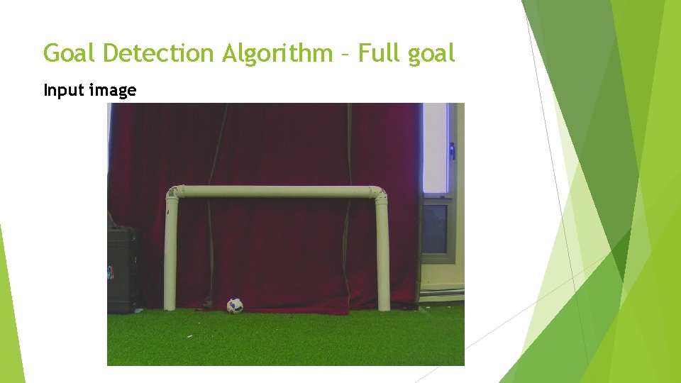 Goal Detection Algorithm – Full goal Input image 