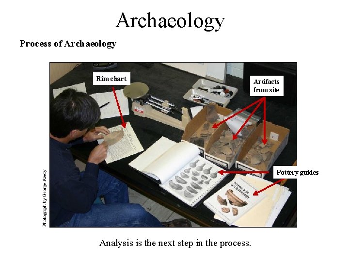 Archaeology Process of Archaeology Rim chart Artifacts from site Photograph by George Avery Pottery