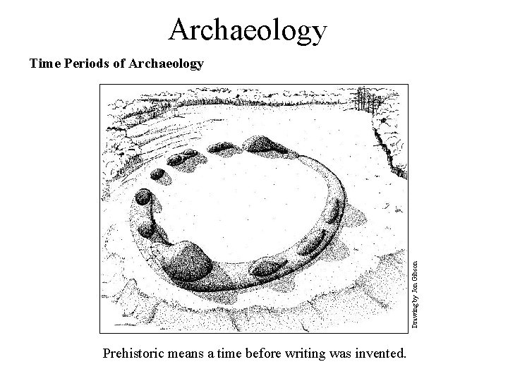 Archaeology Drawing by Jon Gibson Time Periods of Archaeology Prehistoric means a time before