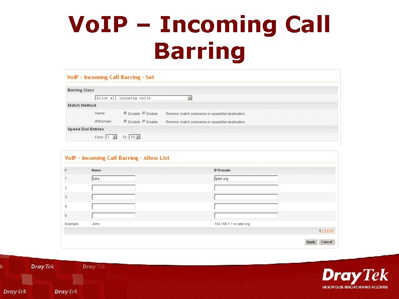 Vo. IP – Incoming Call Barring 