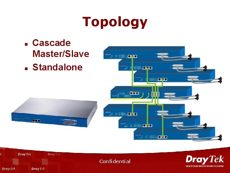 Topology n n Cascade Master/Slave Standalone Confidential 