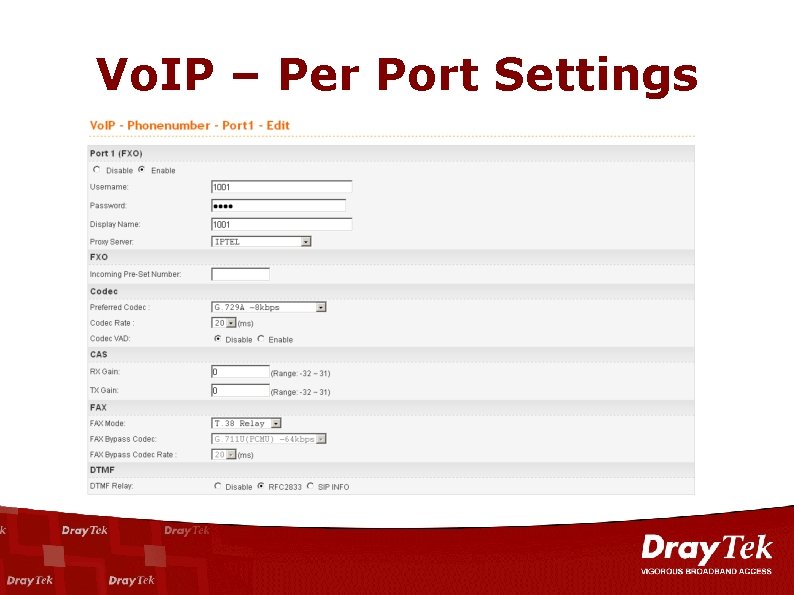 Vo. IP – Per Port Settings 