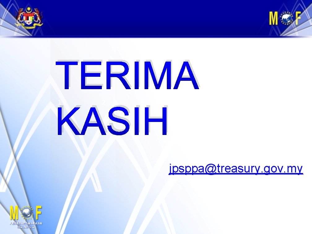 TERIMA KASIH 1 2 3 4 jpsppa@treasury. gov. my 