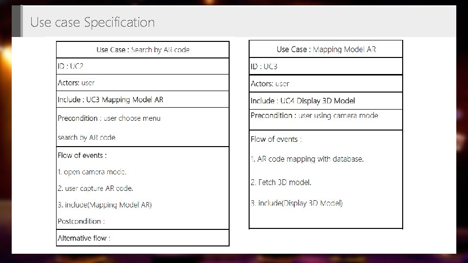 Use case Specification 