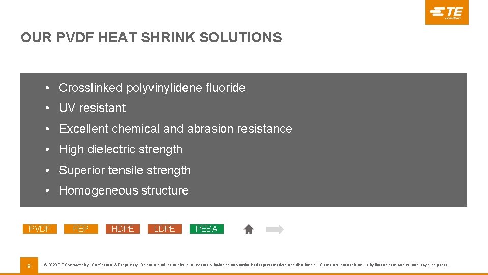 OUR PVDF HEAT SHRINK SOLUTIONS • Crosslinked polyvinylidene fluoride • UV resistant • Excellent