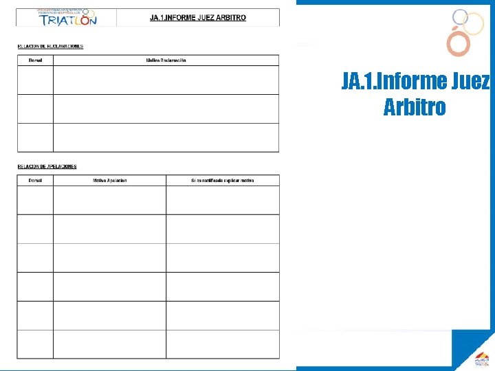 JA. 1. Informe Juez Arbitro 