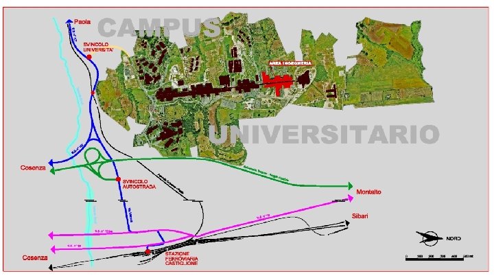 Come raggiungere il Campus Al Campus di Arcavacata si può accedere in quattro diversi