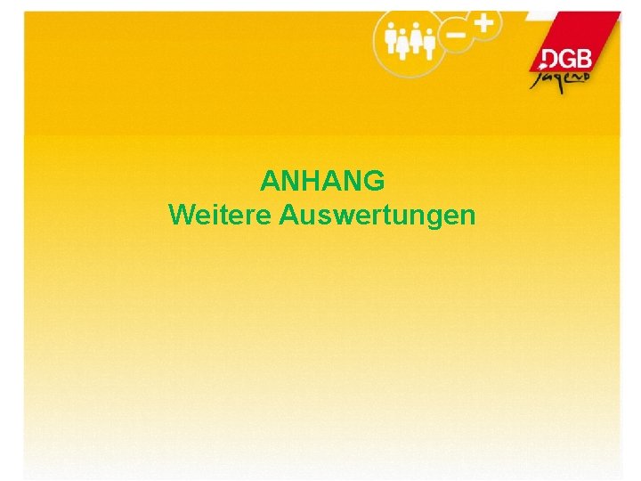 ANHANG Weitere Auswertungen 