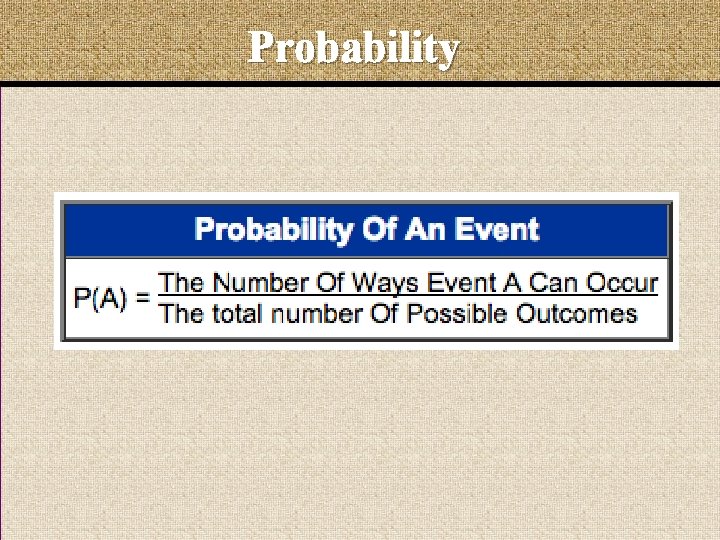 Probability Probability