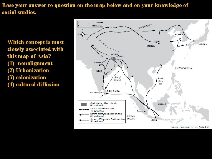 Base your answer to question on the map below and on your knowledge of