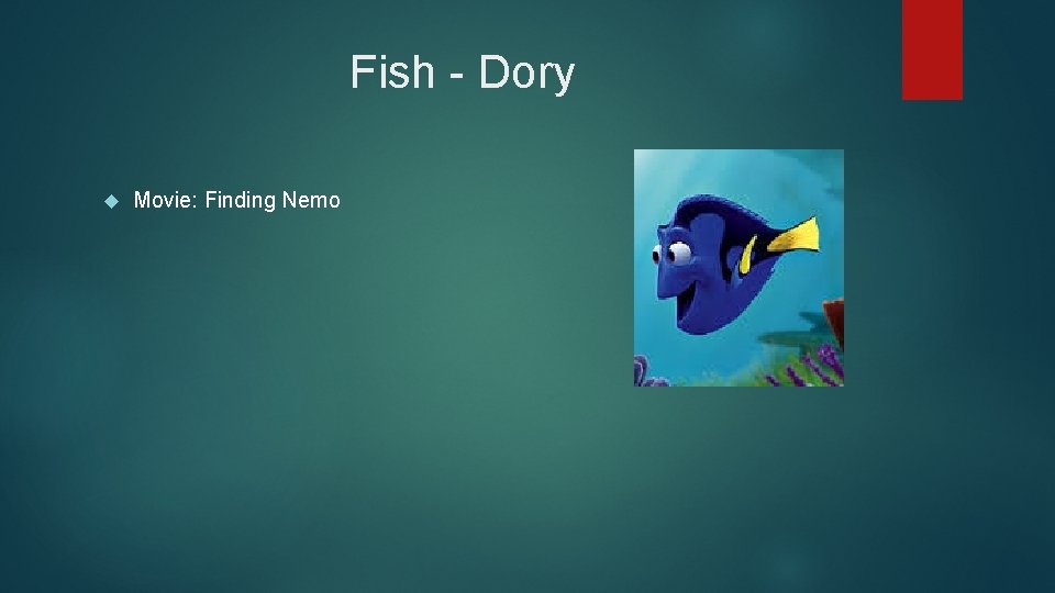 Fish - Dory Movie: Finding Nemo 