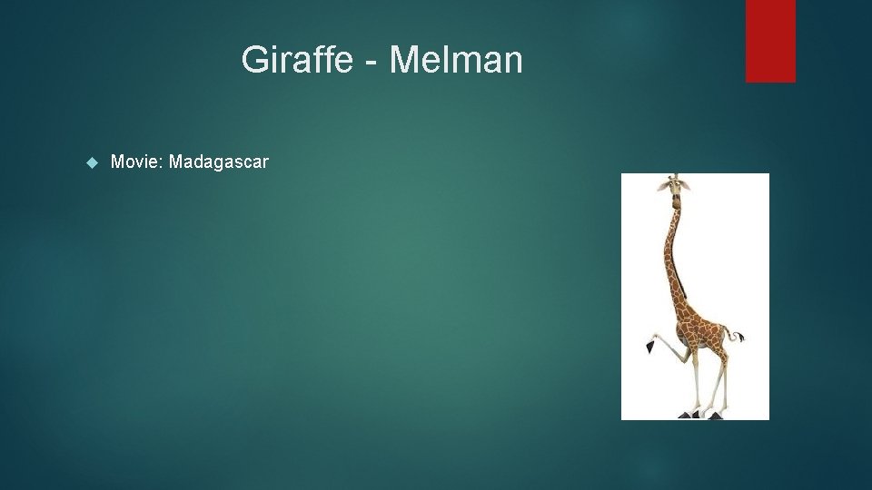 Giraffe - Melman Movie: Madagascar 