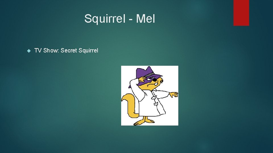 Squirrel - Mel TV Show: Secret Squirrel 