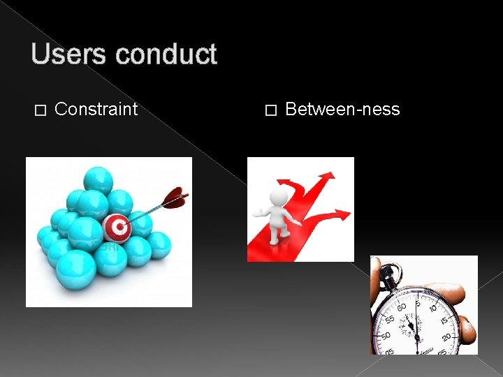 Users conduct � Constraint � Between-ness 