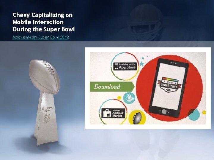 Chevy Capitalizing on Mobile Interaction During the Super Bowl Mobile Media Super Bowl 2012