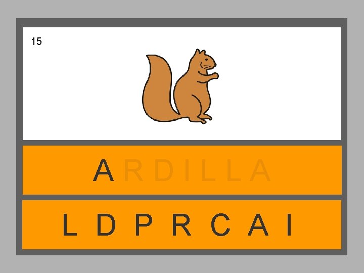 15 ARDILLA L D P R C A I 