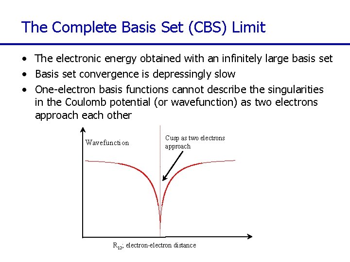 The Complete Basis Set (CBS) Limit • The electronic energy obtained with an infinitely