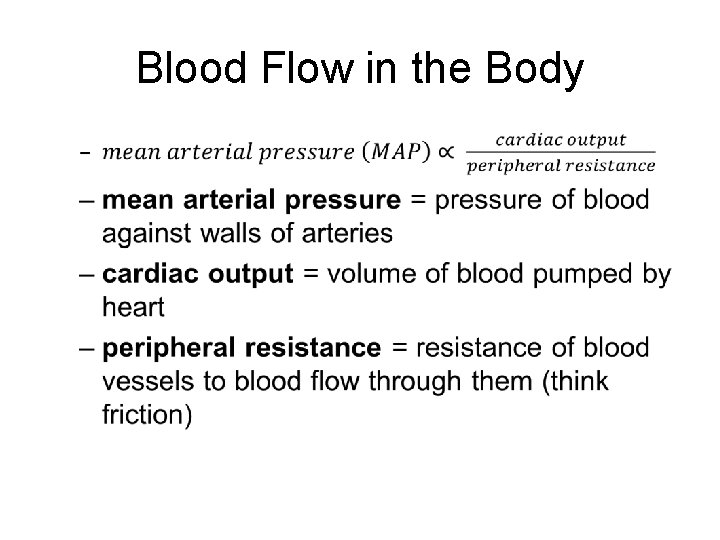 Blood Flow in the Body • 