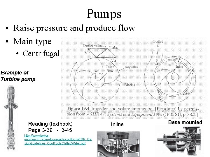 Pumps • Raise pressure and produce flow • Main type • Centrifugal Example of