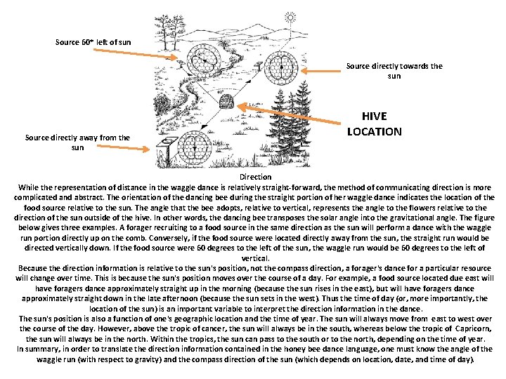 Source 60* left of sun Source directly towards the sun Source directly away from