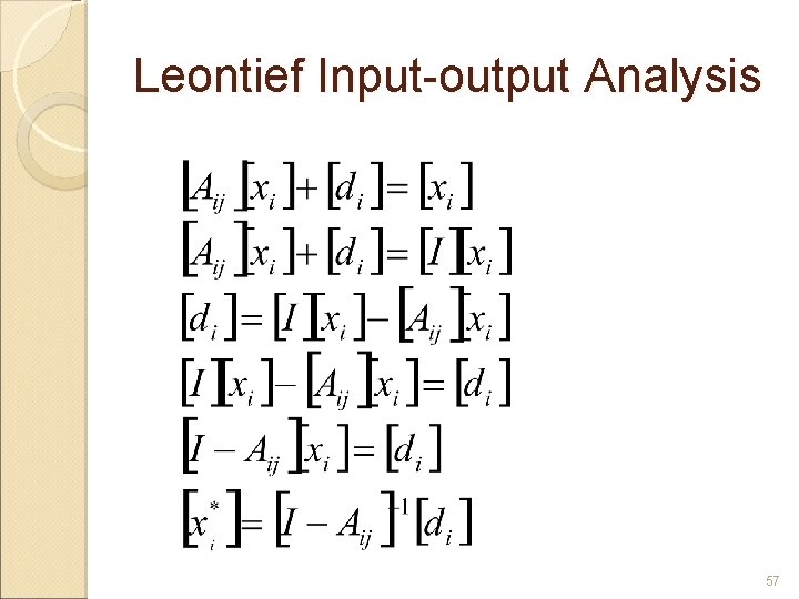 Leontief Input-output Analysis 57 