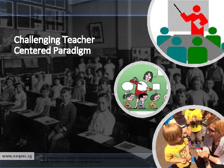 Challenging Teacher Centered Paradigm www. naqaae. eg http: //education. cu-portland. edu/blog/classroom-resources/which-is-bestteacher-centered-or-student-centered-education/ Prof. Youhansen Y.