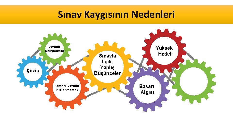 Sınav Kaygısının Nedenleri Verimli Çalışmamak Yüksek Hedef Sınavla İlgili Yanlış Düşünceler Çevre Zamanı Verimli