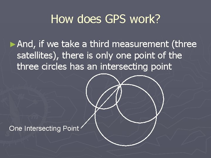 How does GPS work? ► And, if we take a third measurement (three satellites),