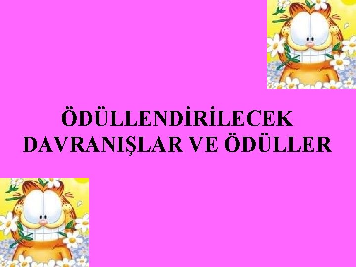 ÖDÜLLENDİRİLECEK DAVRANIŞLAR VE ÖDÜLLER 