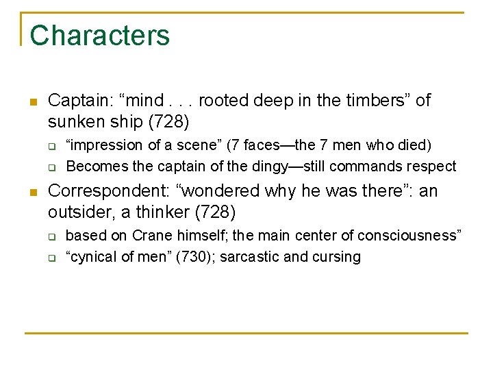 Characters n Captain: “mind. . . rooted deep in the timbers” of sunken ship