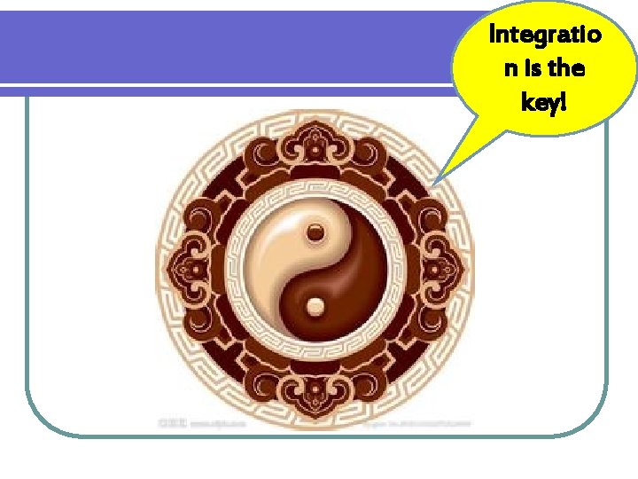 Integratio n is the key! 