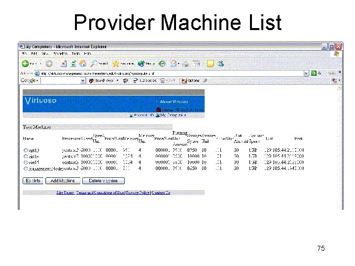 Provider Machine List 75 