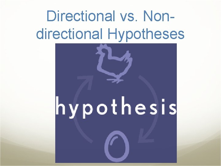 Directional vs. Nondirectional Hypotheses 