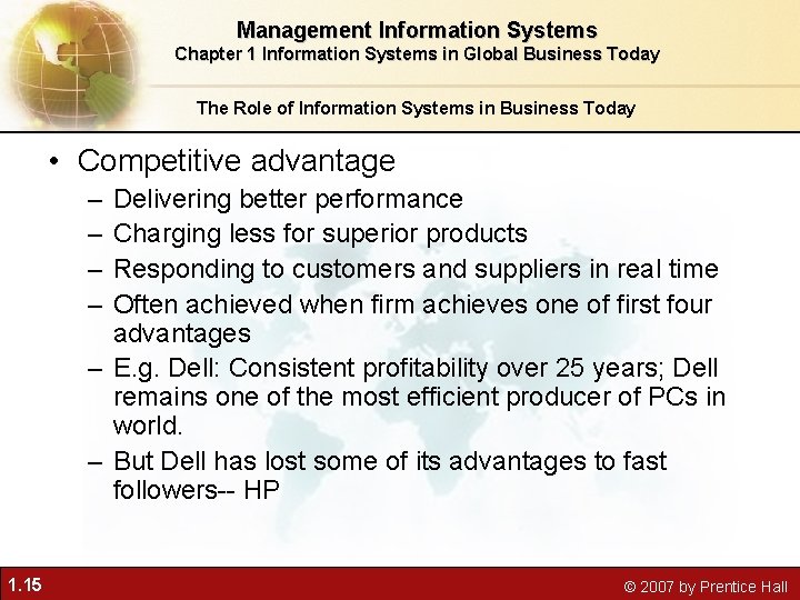 Management Information Systems Chapter 1 Information Systems in Global Business Today The Role of